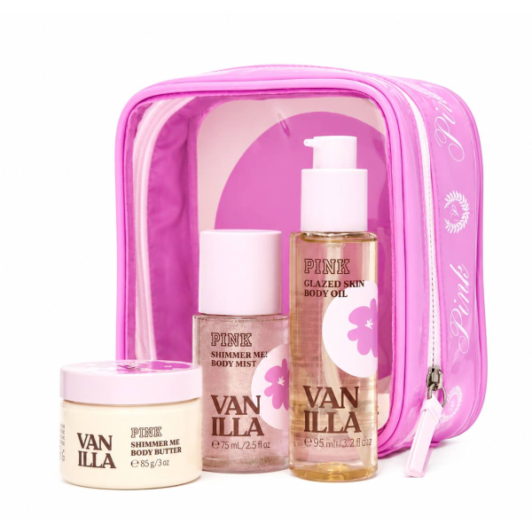 Подарунковий набір для тіла Let's glow away shimmer set mini Vanilla