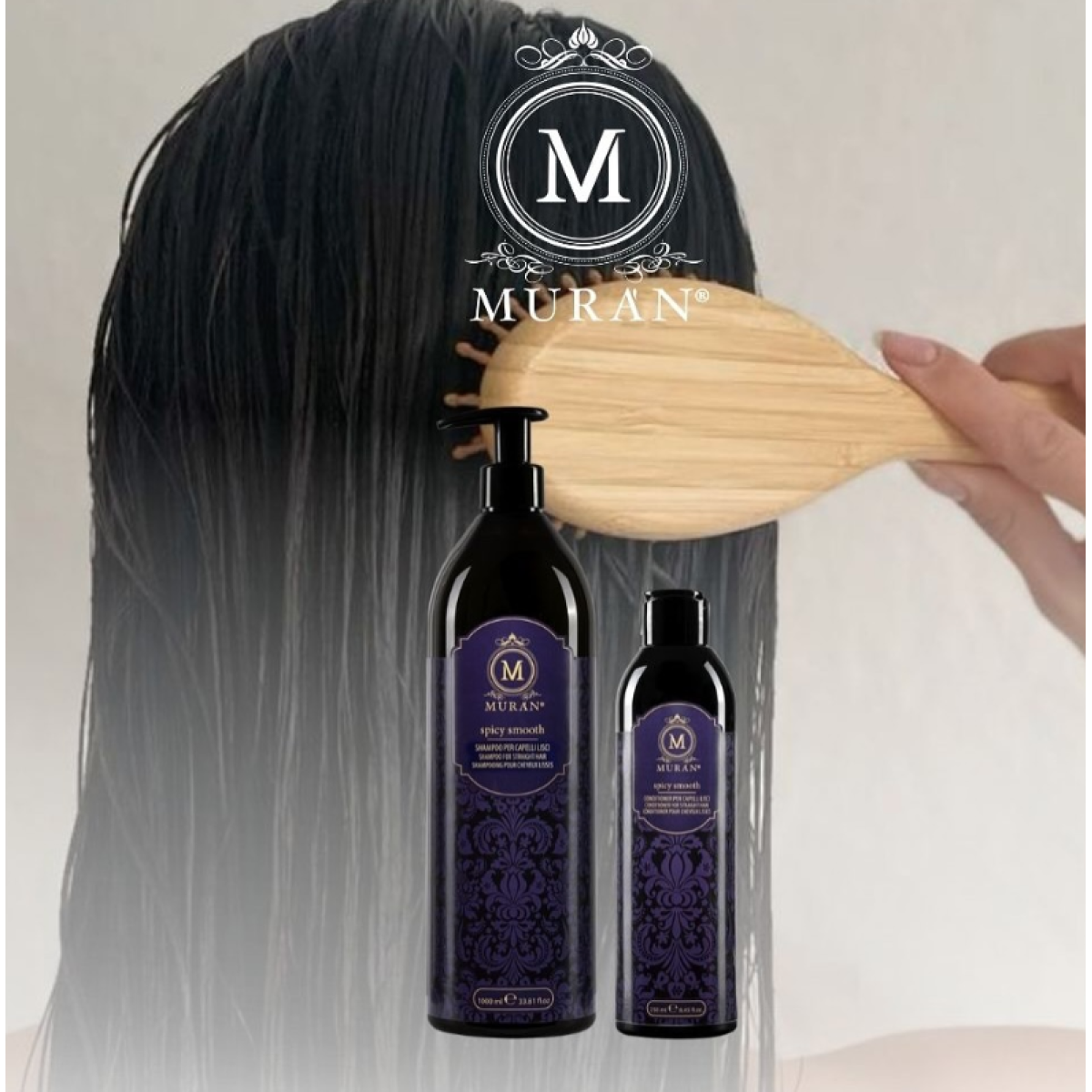 Шампунь для випрямлення волосся у великому форматі Spicy smooth shampoo