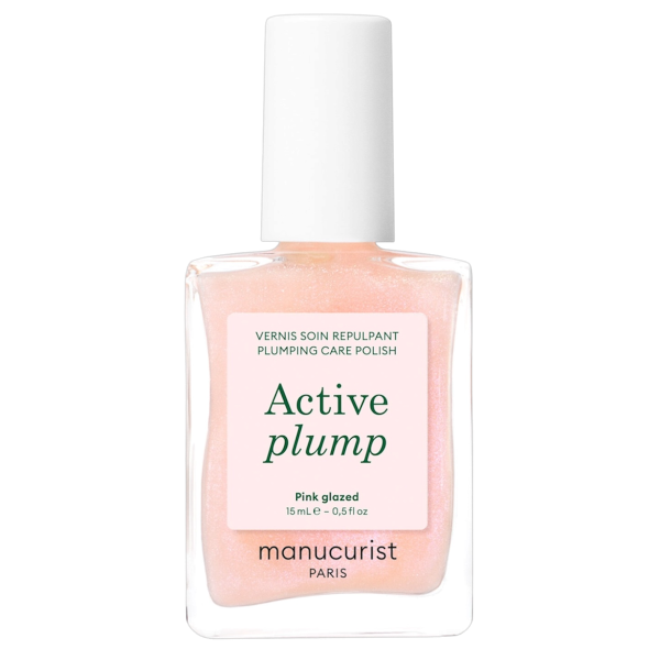 Лак для нігтів з колагеном з перламутровим ніжно-рожевим фінішем Active plump Pink glazed
