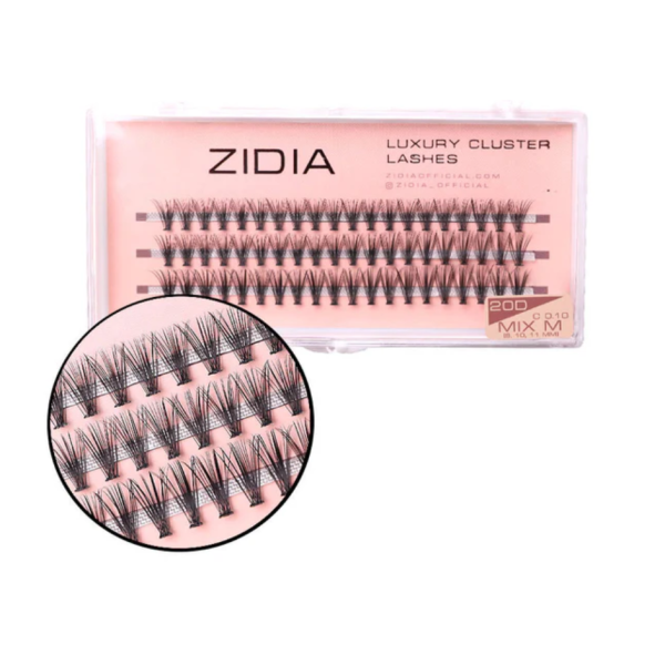 Вії пучкові (3 стрічки, розмір 9,10,11 мм) Cluster lashes 20d c 0,10 mix (9,10,11mm)