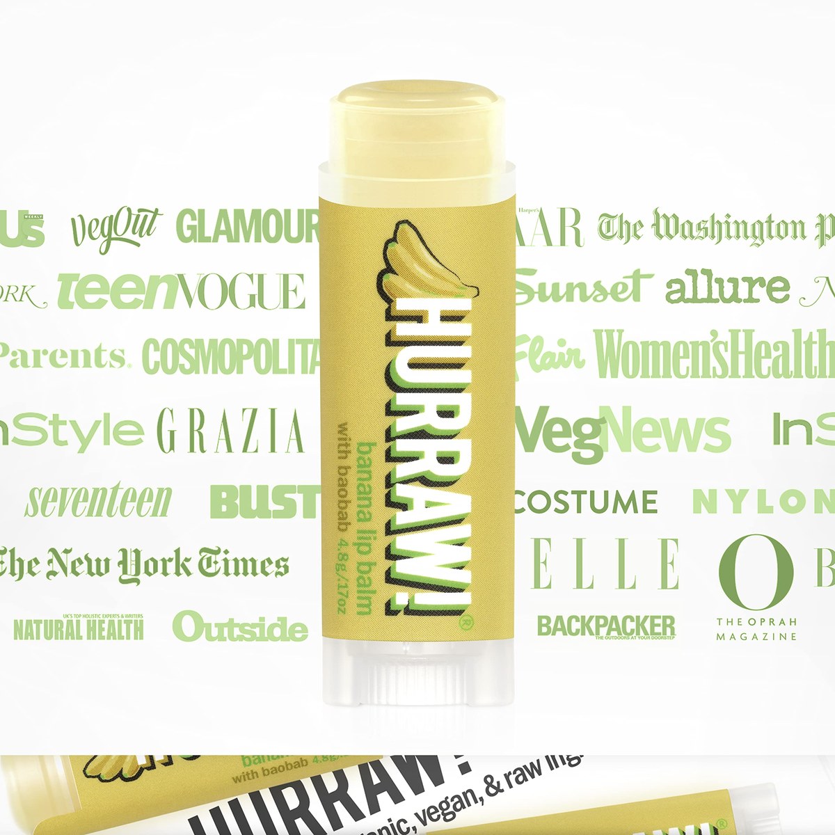 Бальзам для губ з ароматом банану та горіхів Lip balm stick Baobab banana